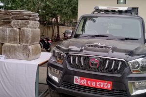 चेकप्वाईन्ट छलेर भागेको स्कारपियो पिछा गर्दा प्रहरीलाई हात लाग्यो १५५ किलो गाँजा